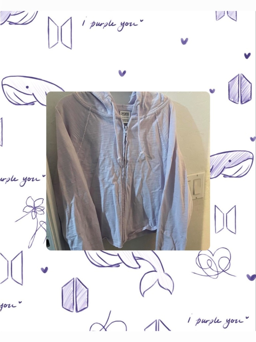 PINK Victoria's Secret Light Lavender Zip-Up Hoodie